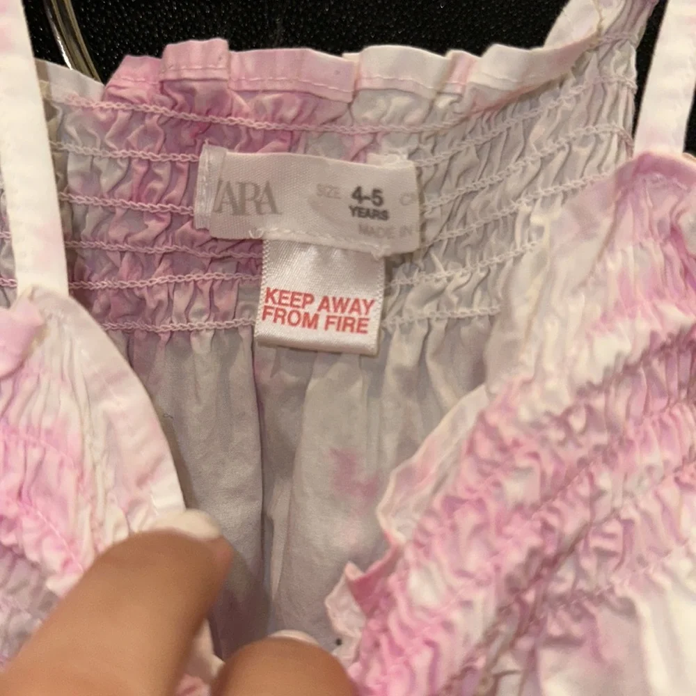 ZARA GIRLS PINK TIE DYE TOP - Picture 5 of 6